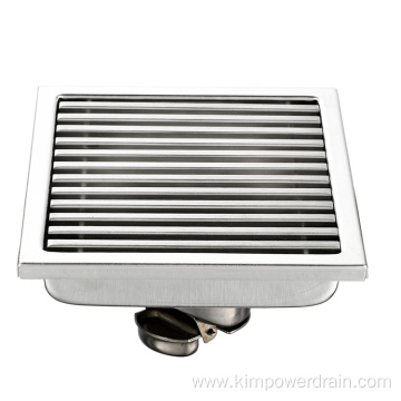 Square kitchen stainless steel shower drains